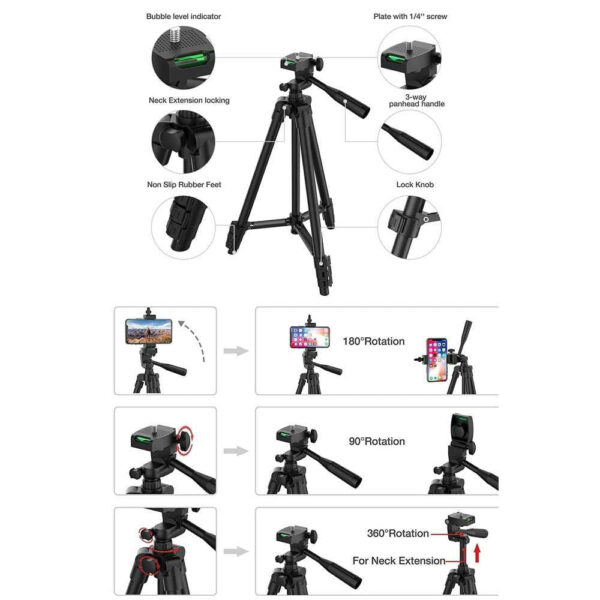 YUNFENG-3388 Professional Foldable Heavy Duty Tripod