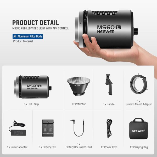 NEEWER MS60C RGBWW LED Video Light