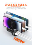 LDNIO C102 160W Super Fast Car Charger