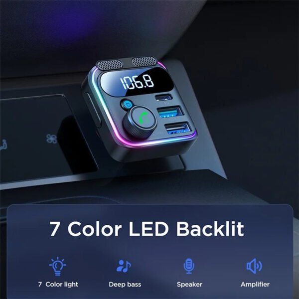 JOYROOM JR CCB01 48W Dual Mic Car Wireless FM Transmitter