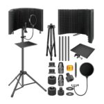 FORUBAR Microphone Isolation Shield with Pop Filter and Tripod Stand