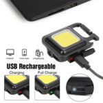 COB Small flashlights 500 Lumens Bright Rechargeable Keychain