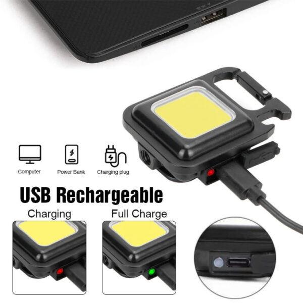 COB Small flashlights 500 Lumens Bright Rechargeable Keychain