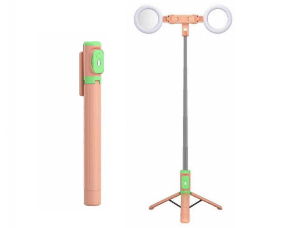 JC 18H Bluetooth Tripod Selfie Stick with two lights