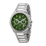 MASERATI STILE 45MM CHR GREEN DIAL BR SS MEN'S WATCH - R8873642011