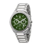 MASERATI STILE 45MM CHR GREEN DIAL BR SS MEN'S WATCH - R8873642011