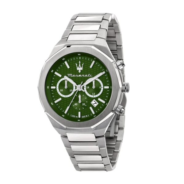 MASERATI STILE 45MM CHR GREEN DIAL BR SS MEN'S WATCH - R8873642011