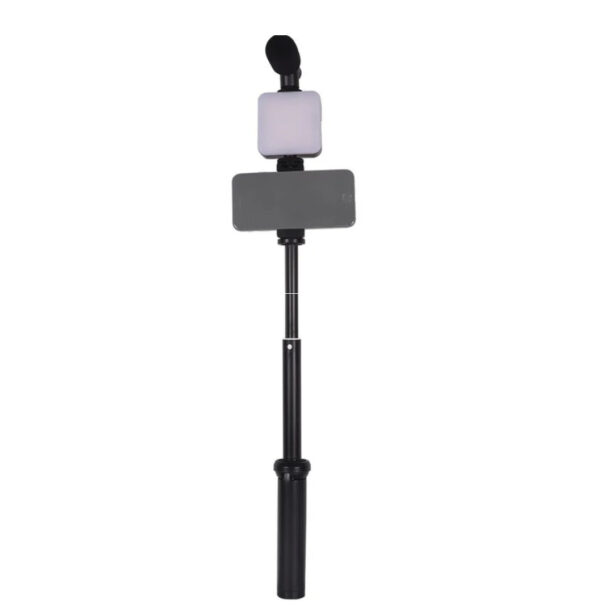Flexible Phone Tripod with Microphone Filling Light Selfie Vlogging Kit AY 49T
